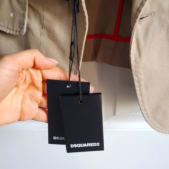 Dsquared2 Womens Cotton Beige Paint Splatter Long Sleeve Jacket Blazer Size 40 - Picture 15 of 15